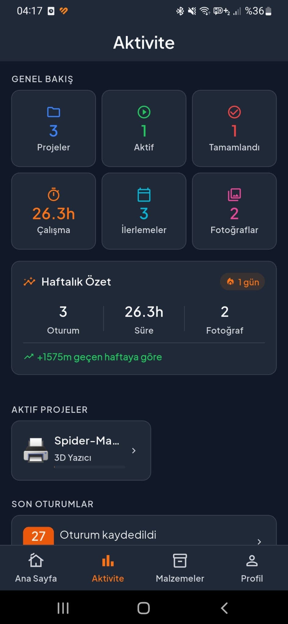 Krafio craft project tracker - Materials
